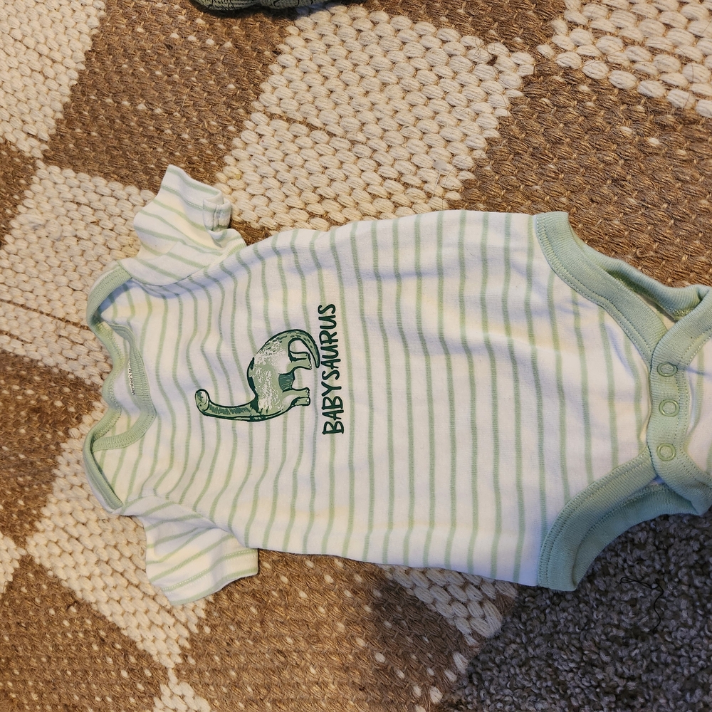 Green Striped Kids One Piece